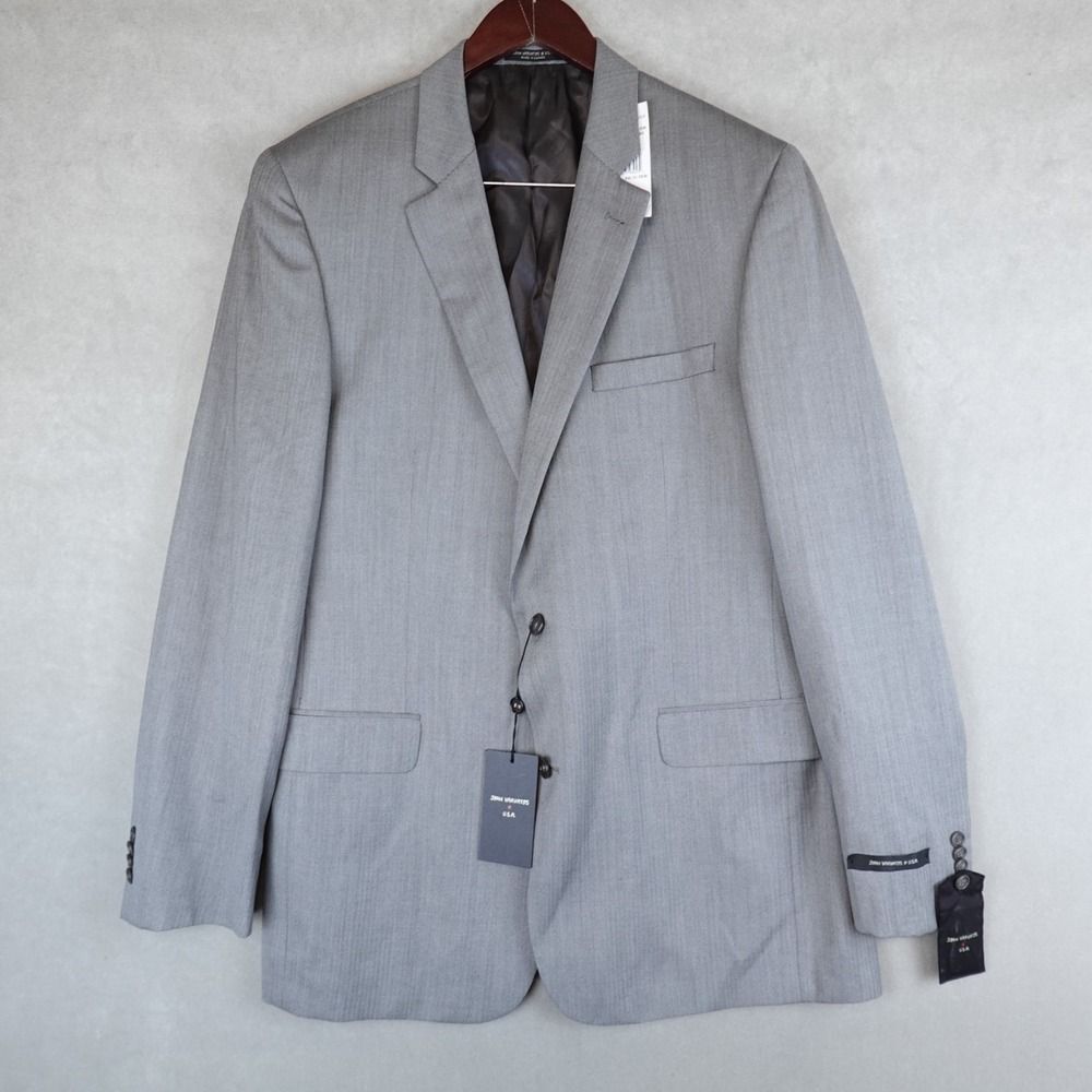 NWT John Varvatos Bedford Blazer Taupe Stripe Sport Coat Jacket Mens 44L